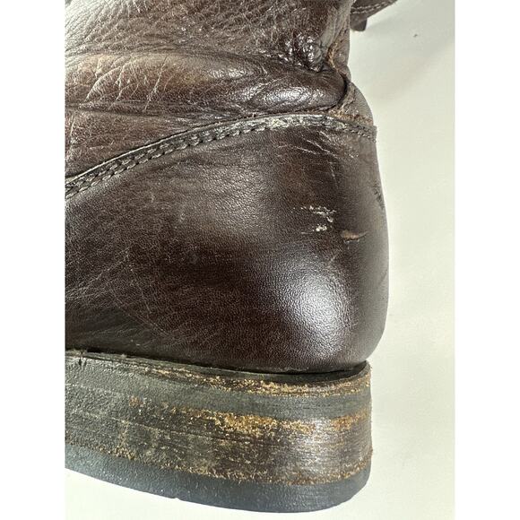 Frye Veronica Slouch Boots Women's 6 B Brown Leather Boho Grunge Moto Buckle - Picture 10 of 16